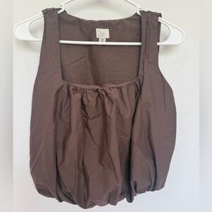 a new day Brown Bubble Top